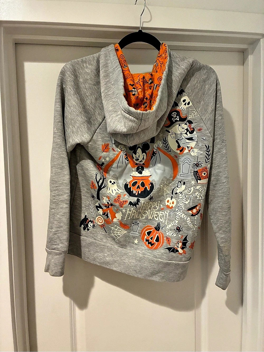 Disney Parks Halloween Graphic Zip Hoodie Size Medium